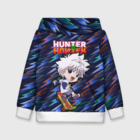 Детская толстовка 3D с принтом Киллуа Hunter x Hunter в Кировске, 100% полиэстер | двухслойный капюшон со шнурком для регулировки, мягкие манжеты на рукавах и по низу толстовки, спереди карман-кенгуру с мягким внутренним слоем | Тематика изображения на принте: anime | hunter | hunter x hunter | killua | zoldyck | аниме | зодиак | охотник | охотники