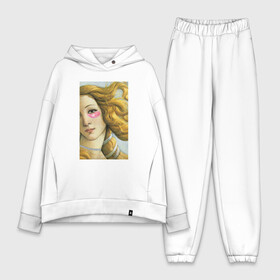 Женский костюм хлопок Oversize с принтом The Birth of Venus в Кировске,  |  | art | birth | botticelli | choker | eye | lashes | makeup | patch | sandro | venus | боттичелли | венера | венеры | глаза | живопись | жизнь | искусство | макияж | патчи | ресницы | рождение | сандро | чокер