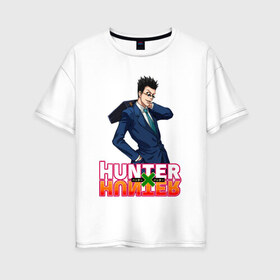 Женская футболка хлопок Oversize с принтом Леорио Hunter x Hunter в Кировске, 100% хлопок | свободный крой, круглый ворот, спущенный рукав, длина до линии бедер
 | anime | hunter | hunter x hunter | zoldyck | аниме | зодиак | леорио | охотник | охотники | паладинайт