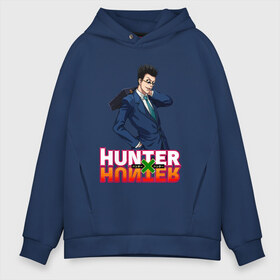 Мужское худи Oversize хлопок с принтом Леорио Hunter x Hunter в Кировске, френч-терри — 70% хлопок, 30% полиэстер. Мягкий теплый начес внутри —100% хлопок | боковые карманы, эластичные манжеты и нижняя кромка, капюшон на магнитной кнопке | anime | hunter | hunter x hunter | zoldyck | аниме | зодиак | леорио | охотник | охотники | паладинайт