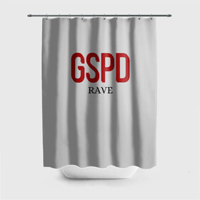 Штора 3D для ванной с принтом GSPD rave в Кировске, 100% полиэстер | плотность материала — 100 г/м2. Стандартный размер — 146 см х 180 см. По верхнему краю — пластиковые люверсы для креплений. В комплекте 10 пластиковых колец | gspd | music | rave | гспд | гспд.