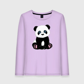 Женский лонгслив хлопок с принтом Милая пандочка в Кировске, 100% хлопок |  | маленькая панда | милая панда | милая пандочка | мультяшная панда | мультяшная пандочка | панда | панда арт | панда милашка | панда мульт | панда нарисована | панда рисунок | пандочка