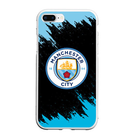 Чехол для iPhone 7Plus/8 Plus матовый с принтом MANCHESTER CITY в Кировске, Силикон | Область печати: задняя сторона чехла, без боковых панелей | fc | football | football club | manchester city fc | sport | английский футбольный клуб | манчестер | манчестер сити | спорт | спортивный клуб | уефа | униформа | фирменные цвета | фк | футбол | футбольный клуб