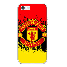 Чехол для iPhone 5/5S матовый с принтом MANCHESTER UNITED в Кировске, Силикон | Область печати: задняя сторона чехла, без боковых панелей | fc | football | football club | manchester united | sport | английский профессиональный футбольный клуб | манчестер юнайтед | спорт | уефа | униформа | фирменные цвета | фк | футбол | футбольный клуб