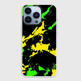 Чехол для iPhone 13 Pro с принтом Желто зеленый в Кировске,  |  | casual | neon | pattern | абстрактный | брызги | граффити | грязь | зелень | камуфляж | кислотный | краска | красочный | мазки | маскировка | милитари | неоновый | отпечаток | пятна | пятнистый | разноцветный