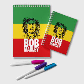 Блокнот с принтом Bob Marley в Кировске, 100% бумага | 48 листов, плотность листов — 60 г/м2, плотность картонной обложки — 250 г/м2. Листы скреплены удобной пружинной спиралью. Цвет линий — светло-серый
 | Тематика изображения на принте: bob | bob marley | движение | музыка | рэгги | свобода | стиль | счастье | ямайка