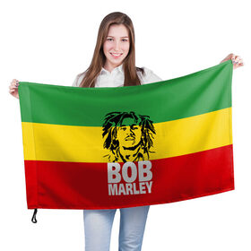 Флаг 3D с принтом Bob Marley в Кировске, 100% полиэстер | плотность ткани — 95 г/м2, размер — 67 х 109 см. Принт наносится с одной стороны | bob | bob marley | движение | музыка | рэгги | свобода | стиль | счастье | ямайка