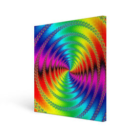 Холст квадратный с принтом Цветной гипноз в Кировске, 100% ПВХ |  | насыщенные цвета | радуга | спираль | цвет | цвета | яркие цвета | ярко