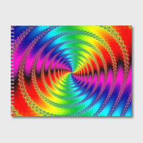 Альбом для рисования с принтом Цветной гипноз в Кировске, 100% бумага
 | матовая бумага, плотность 200 мг. | Тематика изображения на принте: насыщенные цвета | радуга | спираль | цвет | цвета | яркие цвета | ярко