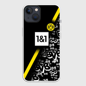 Чехол для iPhone 13 с принтом Dortmund 2020 2021 ФОРМА в Кировске,  |  | 09 | borussia | borussia dortmund | bvb | bvb 09 | dortmund | fc | football club | sport | боруссия | дортмунд | спортивные | униформа | фирменые цвета | фк | футбольный клуб
