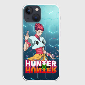 Чехол для iPhone 13 mini с принтом Хисока Мороу (футуристический фон) в Кировске,  |  | anime | hunter | hunter x hunter | zoldyck | аниме | зодиак | охотник | охотники | хисока
