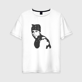 Женская футболка хлопок Oversize с принтом Рикардо Милос в Кировске, 100% хлопок | свободный крой, круглый ворот, спущенный рукав, длина до линии бедер
 | ricardo milos | граффити | мемы | рикардо милос | танцующий человек | черное белое