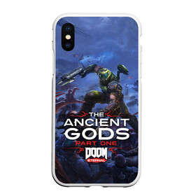 Чехол для iPhone XS Max матовый с принтом Doom Eternal The Ancient Gods в Кировске, Силикон | Область печати: задняя сторона чехла, без боковых панелей | demon | dlc | doom | doom slayer | doomguy | eternal | games | the ancient gods | демон | древние боги | дум | игры | палач рока