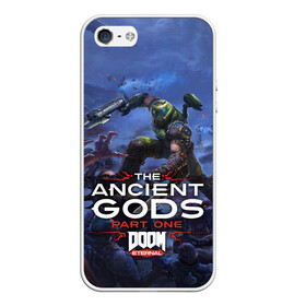 Чехол для iPhone 5/5S матовый с принтом Doom Eternal The Ancient Gods в Кировске, Силикон | Область печати: задняя сторона чехла, без боковых панелей | Тематика изображения на принте: demon | dlc | doom | doom slayer | doomguy | eternal | games | the ancient gods | демон | древние боги | дум | игры | палач рока