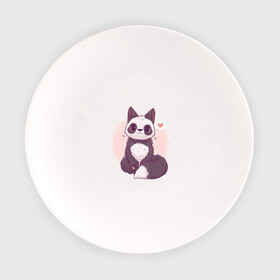 Тарелка с принтом Лисья панда в Кировске, фарфор | диаметр - 210 мм
диаметр для нанесения принта - 120 мм | арт | белый | лиса | любовь | мило | милота | мимишка | панда | рисунок | сердце | чёрно белый | чёрный