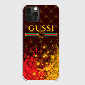 Чехол для iPhone 12 Pro Max с принтом GUSSI ГУСИ в Кировске, Силикон |  | anti | antibrand | brand | fashion | gucci | gusi | gussi | logo | meme | memes | анти | антибренд | бренд | гуси | гуччи | забавные | лого | логотип | мем | мемы | мода | прикол | приколы | прикольные | символ