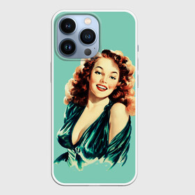 Чехол для iPhone 13 Pro с принтом Retro girl в Кировске,  |  | pin up | retro | девушка | плакат