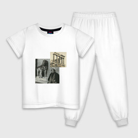 Детская пижама хлопок с принтом Иосиф Бродский Венеция в Кировске, 100% хлопок |  брюки и футболка прямого кроя, без карманов, на брюках мягкая резинка на поясе и по низу штанин
 | венеция | иосиф бродский