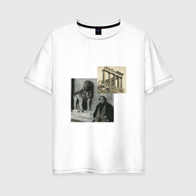 Женская футболка хлопок Oversize с принтом Иосиф Бродский Венеция в Кировске, 100% хлопок | свободный крой, круглый ворот, спущенный рукав, длина до линии бедер
 | венеция | иосиф бродский
