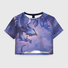 Женская футболка Crop-top 3D с принтом Дракон воды в Кировске, 100% полиэстер | круглая горловина, длина футболки до линии талии, рукава с отворотами | drag | dragon | арт | динамическое | динозавр | дракон | дракон воды | красивое | ледник | фантастика