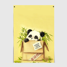 Постер с принтом Заказывали Панду? ? в Кировске, 100% бумага
 | бумага, плотность 150 мг. Матовая, но за счет высокого коэффициента гладкости имеет небольшой блеск и дает на свету блики, но в отличии от глянцевой бумаги не покрыта лаком | order | panda | заказ | заказывали панду | панда | панда в коробке