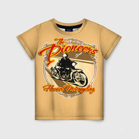 Детская футболка 3D с принтом Hoosier Motorcycling в Кировске, 100% гипоаллергенный полиэфир | прямой крой, круглый вырез горловины, длина до линии бедер, чуть спущенное плечо, ткань немного тянется | Тематика изображения на принте: motorcycle | байкеры | мотоциклы | пионеры