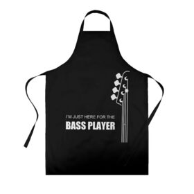 Фартук 3D с принтом BASS PLAYER (GUITAR) в Кировске, 100% полиэстер | общий размер — 65 х 85 см, ширина нагрудника — 26 см, горловина — 53 см, длина завязок — 54 см, общий обхват в поясе — 173 см. Принт на завязках и на горловине наносится с двух сторон, на основной части фартука — только с внешней стороны | guitar | nick senpai | бас | бас гитара | гитара | марченко | никита марченко