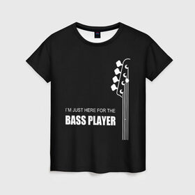 Женская футболка 3D с принтом BASS PLAYER (GUITAR) в Кировске, 100% полиэфир ( синтетическое хлопкоподобное полотно) | прямой крой, круглый вырез горловины, длина до линии бедер | guitar | nick senpai | бас | бас гитара | гитара | марченко | никита марченко