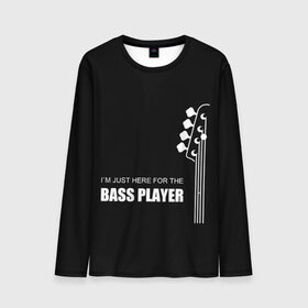 Мужской лонгслив 3D с принтом BASS PLAYER (GUITAR) в Кировске, 100% полиэстер | длинные рукава, круглый вырез горловины, полуприлегающий силуэт | guitar | nick senpai | бас | бас гитара | гитара | марченко | никита марченко