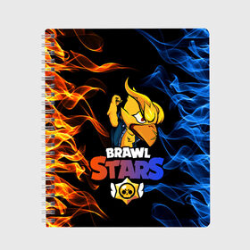 Тетрадь с принтом BRAWL STARS PHOENIX CROW в Кировске, 100% бумага | 48 листов, плотность листов — 60 г/м2, плотность картонной обложки — 250 г/м2. Листы скреплены сбоку удобной пружинной спиралью. Уголки страниц и обложки скругленные. Цвет линий — светло-серый
 | brawl | brawl stars | brawlstars | crow | fire | flame | game | leon | loen | phoenix | shark | star | stars | акула | бравл | браво | вода | звезда | звезды | игра | леон | огонь | пламя | стар | старс | феникс