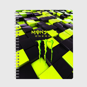 Тетрадь с принтом MONSTER ENERGY в Кировске, 100% бумага | 48 листов, плотность листов — 60 г/м2, плотность картонной обложки — 250 г/м2. Листы скреплены сбоку удобной пружинной спиралью. Уголки страниц и обложки скругленные. Цвет линий — светло-серый
 | energy | monster energy | кофеин | монстр | монстр энерджи | напиток | таурин | энергетик | энергетический напиток