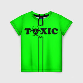 Детская футболка 3D с принтом toxic в Кировске, 100% гипоаллергенный полиэфир | прямой крой, круглый вырез горловины, длина до линии бедер, чуть спущенное плечо, ткань немного тянется | toxic | противогаз | токсик | токсичный | ядовитый