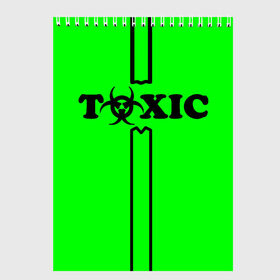 Скетчбук с принтом toxic в Кировске, 100% бумага
 | 48 листов, плотность листов — 100 г/м2, плотность картонной обложки — 250 г/м2. Листы скреплены сверху удобной пружинной спиралью | toxic | противогаз | токсик | токсичный | ядовитый