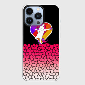 Чехол для iPhone 13 Pro с принтом Dabbing heart Pink Unicorn в Кировске,  |  | cute | little pony | rainbow | tik tok | градиент | грива | девочкам | детям | единорог | кавайный | лайк | лошадь | любовь | милый | мозаика | пегас | подростковые | пони | радуга | радужный | сердце | соты | танец