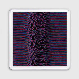 Магнит 55*55 с принтом Joy Division Glitch в Кировске, Пластик | Размер: 65*65 мм; Размер печати: 55*55 мм | glitch | ian curtis | joy division | rock | unknown pleasures | глюк | иэн кёртис | рок