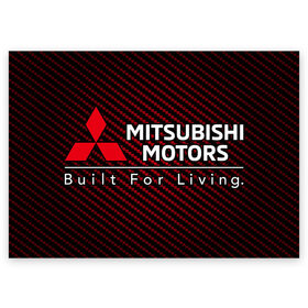 Поздравительная открытка с принтом MITSUBISHI / МИТСУБИСИ в Кировске, 100% бумага | плотность бумаги 280 г/м2, матовая, на обратной стороне линовка и место для марки
 | auto | lancer | logo | mitsubishi | mitsubisi | moto | motors | outlander | pajero | sport | авто | аутлендер | лансер | лого | логотип | марка | митсубиси | митсубиши | мото | моторс | паджеро | серия | символ | символы | спорт | ьшеыгишырш