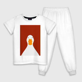 Детская пижама хлопок с принтом Утка в Кировске, 100% хлопок |  брюки и футболка прямого кроя, без карманов, на брюках мягкая резинка на поясе и по низу штанин
 | иллюстрация | мем | мемы | рисунок | смешно | современно | утка