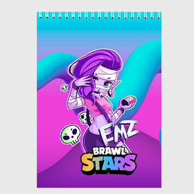 Скетчбук с принтом Emz Brawl stars ЭМЗ в Кировске, 100% бумага
 | 48 листов, плотность листов — 100 г/м2, плотность картонной обложки — 250 г/м2. Листы скреплены сверху удобной пружинной спиралью | Тематика изображения на принте: brawl | brawl stars | brawlstars | brawl_stars | emz | jessie | амз | бравл | бравлстарс | эма | эмз