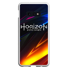 Чехол для Samsung S10E с принтом Horizon Zero Dawn STRIPES в Кировске, Силикон | Область печати: задняя сторона чехла, без боковых панелей | Тематика изображения на принте: aloy | antasy girl | art | artwork | digital art | fantasy | horizon | horizon: zero dawn | landscape | tallneck | warrior fantasy | weapon | zero dawn