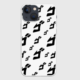 Чехол для iPhone 13 mini с принтом JOJO PATTERN BW в Кировске,  |  | anime | jojo | jojo’s bizarre adventure | аниме | анимэ | биззаре адвенчер | джо | джо джо | джоджо | джонатан джостар | дзёсукэ хигасиката | дзётаро кудзё | жожо | игги | кира | лого | манга | невероятные приключения