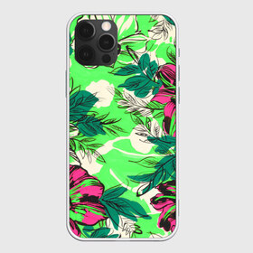 Чехол для iPhone 12 Pro Max с принтом Цветы в неоне в Кировске, Силикон |  | неон | тропики | цветочный принт | цветы