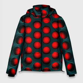 Мужская зимняя куртка 3D с принтом Кошмар Трипофоба в Кировске, верх — 100% полиэстер; подкладка — 100% полиэстер; утеплитель — 100% полиэстер | длина ниже бедра, свободный силуэт Оверсайз. Есть воротник-стойка, отстегивающийся капюшон и ветрозащитная планка. 

Боковые карманы с листочкой на кнопках и внутренний карман на молнии. | Тематика изображения на принте: абстракция | геометрия | карбон | кластерные отверстия | кластеры | отверстия | соты | текстура | трипофоб | трипофобия
