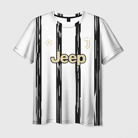 Мужская футболка 3D с принтом Juventus | Home Authentic style (2021/22) в Кировске, 100% полиэфир | прямой крой, круглый вырез горловины, длина до линии бедер | 0x000000123 | juve | juventus | ronaldo | криштьяно | роналдо | юве | ювентус