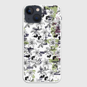 Чехол для iPhone 13 mini с принтом Лилии в Кировске,  |  | абстракция | вишня | лилии | тропики | цветок | цветы