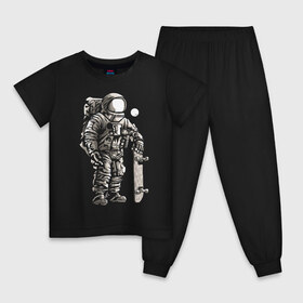 Детская пижама хлопок с принтом Space skateboarding в Кировске, 100% хлопок |  брюки и футболка прямого кроя, без карманов, на брюках мягкая резинка на поясе и по низу штанин
 | cosmonaut | cosmos | moon | skateboard | space | spacesuit | космонавт | космос | луна | скафандр