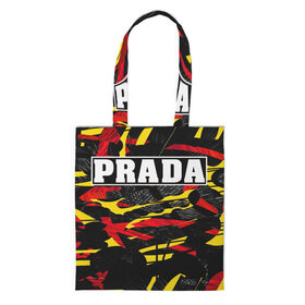 Сумка 3D повседневная с принтом PRADA в Кировске, 100% полиэстер | Плотность: 200 г/м2; Размер: 34×35 см; Высота лямок: 30 см | prada | prada gang | prada style | prada принт | prada футболка | парада стиль | прада | прада принт | прада футболка