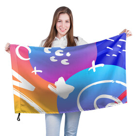 Флаг 3D с принтом Градация цвета в Кировске, 100% полиэстер | плотность ткани — 95 г/м2, размер — 67 х 109 см. Принт наносится с одной стороны | градация | градиент | градиентная | градиентный | зарисовка | пятна | штрихи