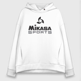 Женское худи Oversize хлопок с принтом MIKASA SPORTS в Кировске, френч-терри — 70% хлопок, 30% полиэстер. Мягкий теплый начес внутри —100% хлопок | боковые карманы, эластичные манжеты и нижняя кромка, капюшон на магнитной кнопке | beach | mikasa | voleybal | volleyball | волебол | волейбол | волейболист | волейболистка | воллейбол | микаса | пляжный