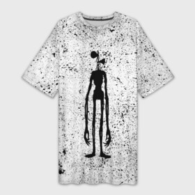 Платье-футболка 3D с принтом Сиреноголовый в Кировске,  |  | siren head | zombie | великан | гигант | голова | гранж | гуманоид | зверь | зомби | инопланетянин | клещни | криптид | мистика | монстр | нло | пришелец | сирена | скелет | страшный | существа | тень | титан