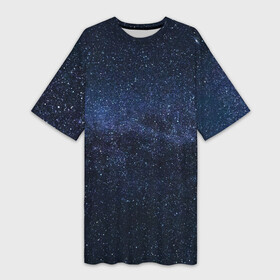 Платье-футболка 3D с принтом звездное небо в Кировске,  |  | neon | space | stars | звезды | млечный путь